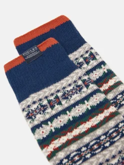 Men's Alby Grey Fair Isle Socks (size 7-12)