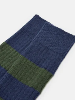 Men's Gibson Green/Navy Cosy Striped Socks