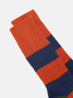 Men's Gibson Orange/Navy Cosy Striped Socks