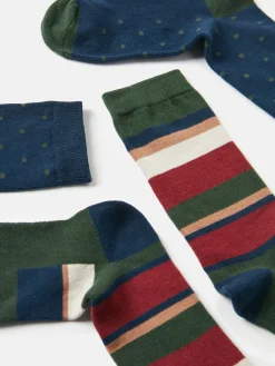 Men's Kingsbury Multi Navy 2 Pack Socks (size 7-12)