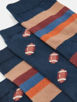 Men's Kingsbury Navy/Burgundy 2 Pack Socks (size 7-12)