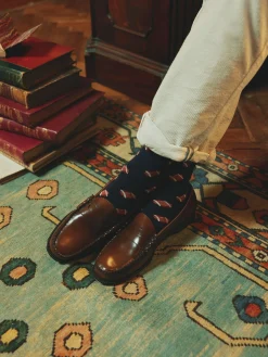 Men's Kingsbury Navy/Burgundy 2 Pack Socks (size 7-12)