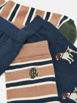 Men's Kingsbury Navy/Camel 2 Pack Socks (size 7-12)