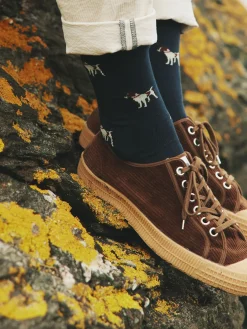 Men's Kingsbury Navy/Camel 2 Pack Socks (size 7-12)