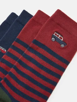 Men's Kingsbury Red/Navy 2 Pack Socks (size 7-12)