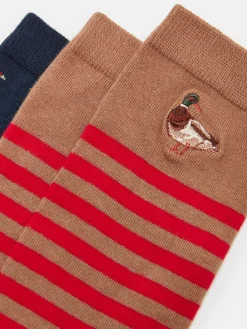 Men's Kingsbury Tan/Navy 2 Pack Socks (size 7-12)