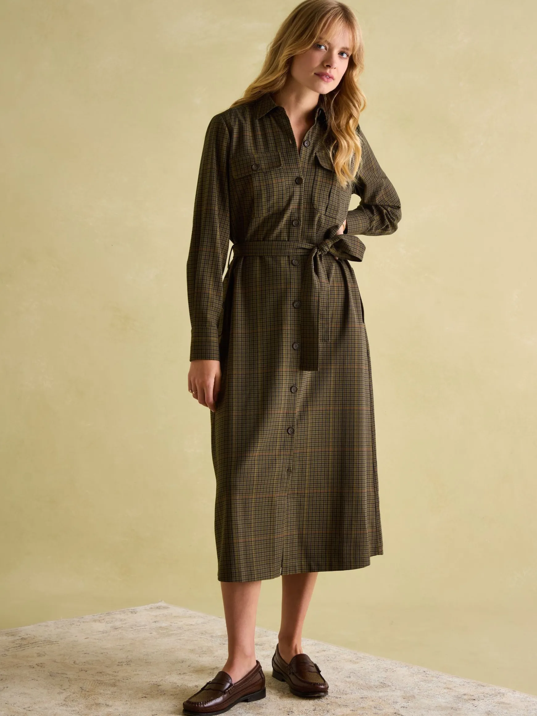 Meredith Check Midi Shirt Dress