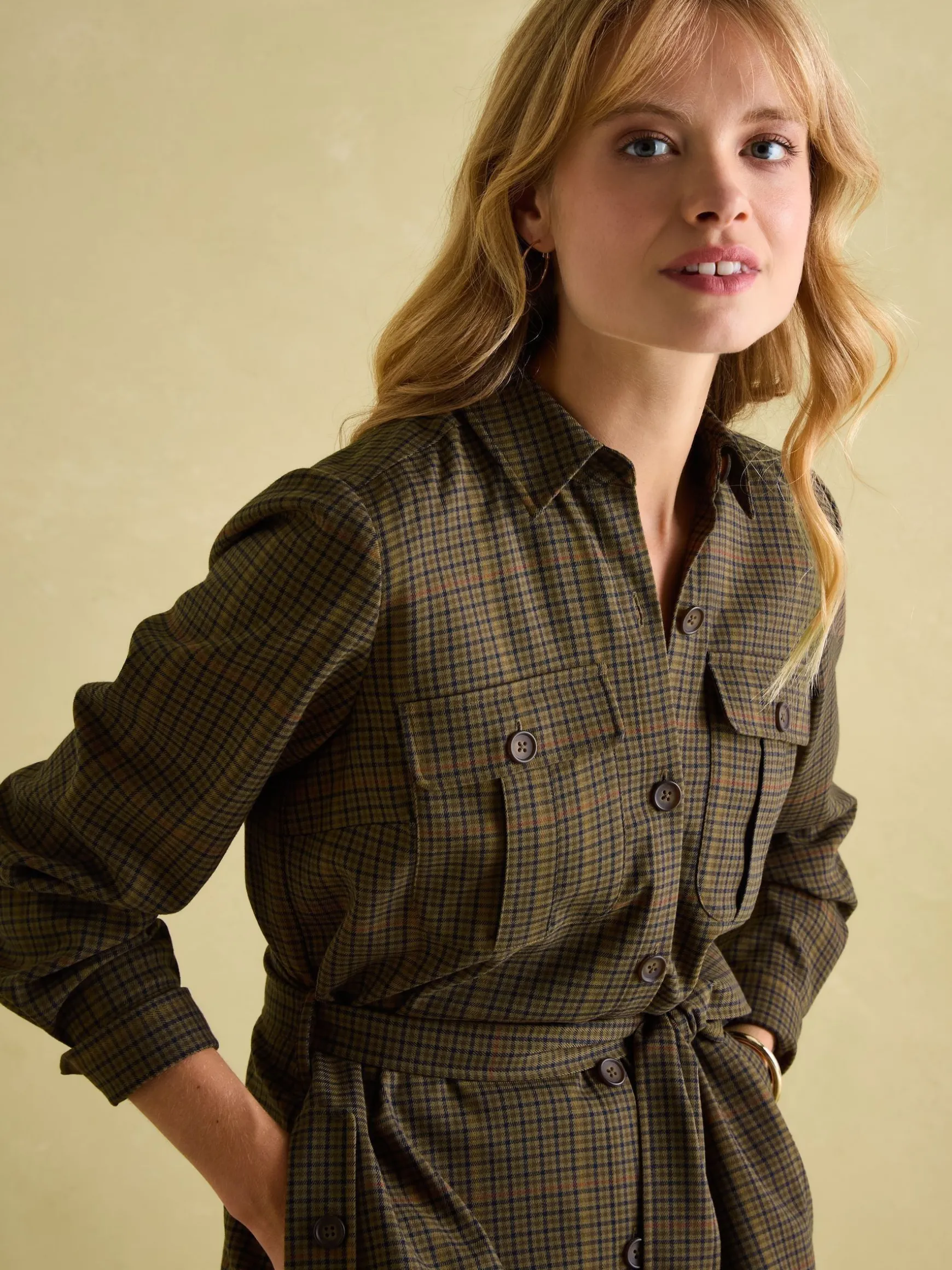 Meredith Check Midi Shirt Dress