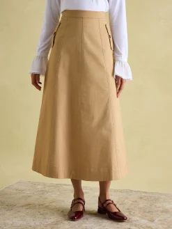 Meredith Tan A-line Midi Skirt