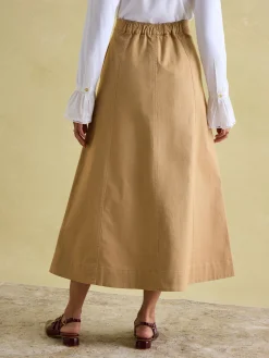 Meredith Tan A-line Midi Skirt