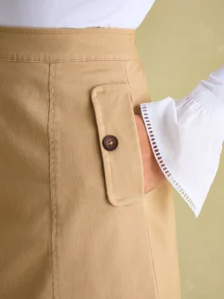 Meredith Tan A-line Midi Skirt