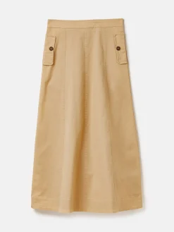Meredith Tan A-line Midi Skirt