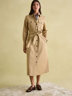 Meredith Tan Brown Midi Shirt Dress