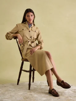 Meredith Tan Brown Midi Shirt Dress