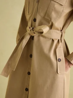 Meredith Tan Brown Midi Shirt Dress