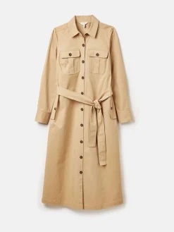 Meredith Tan Brown Midi Shirt Dress