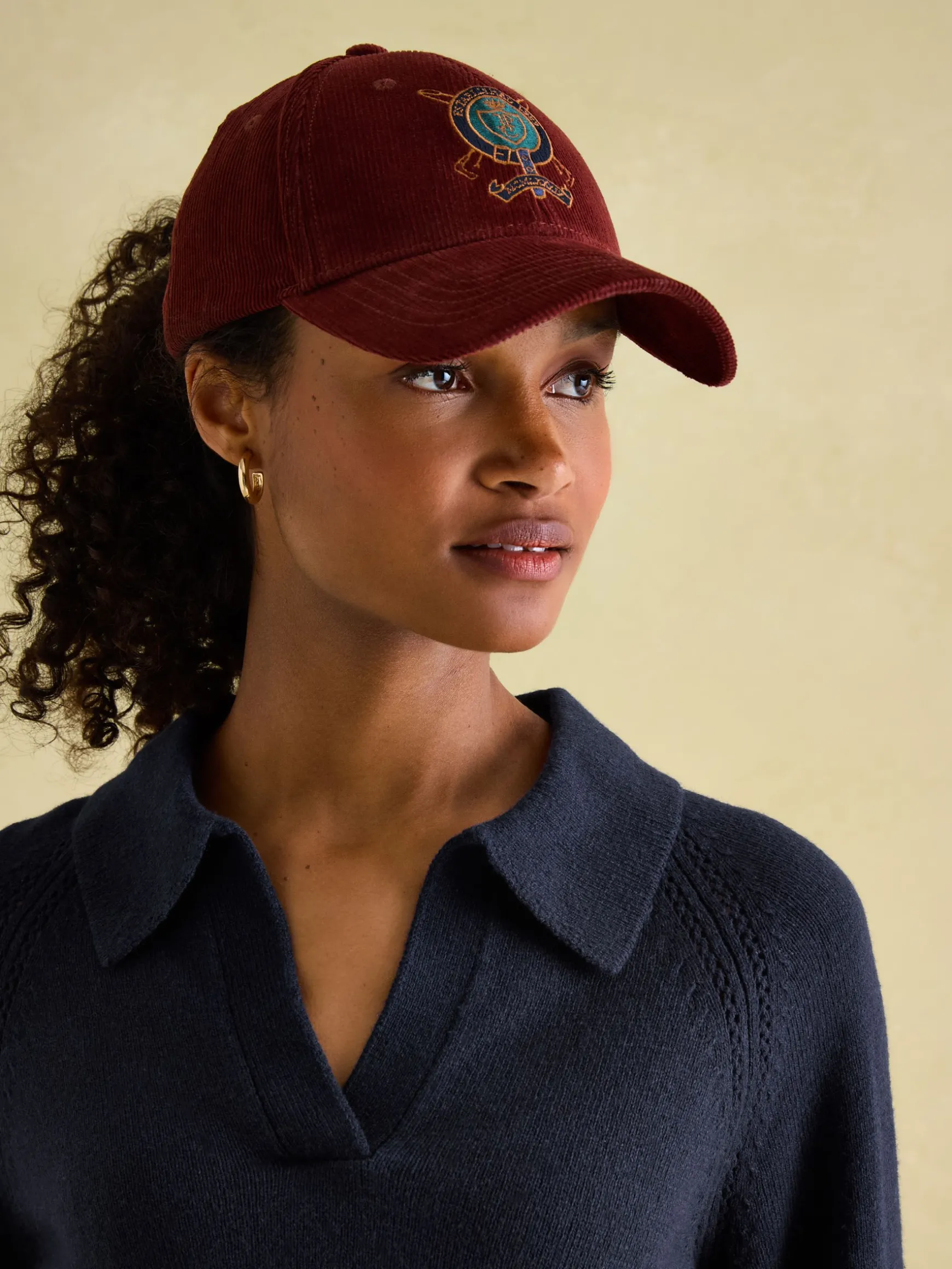 Mia Navy Blue Pointelle Jumper with Open Collar