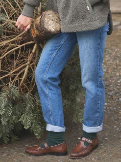 Mid Blue Straight Fit Jeans