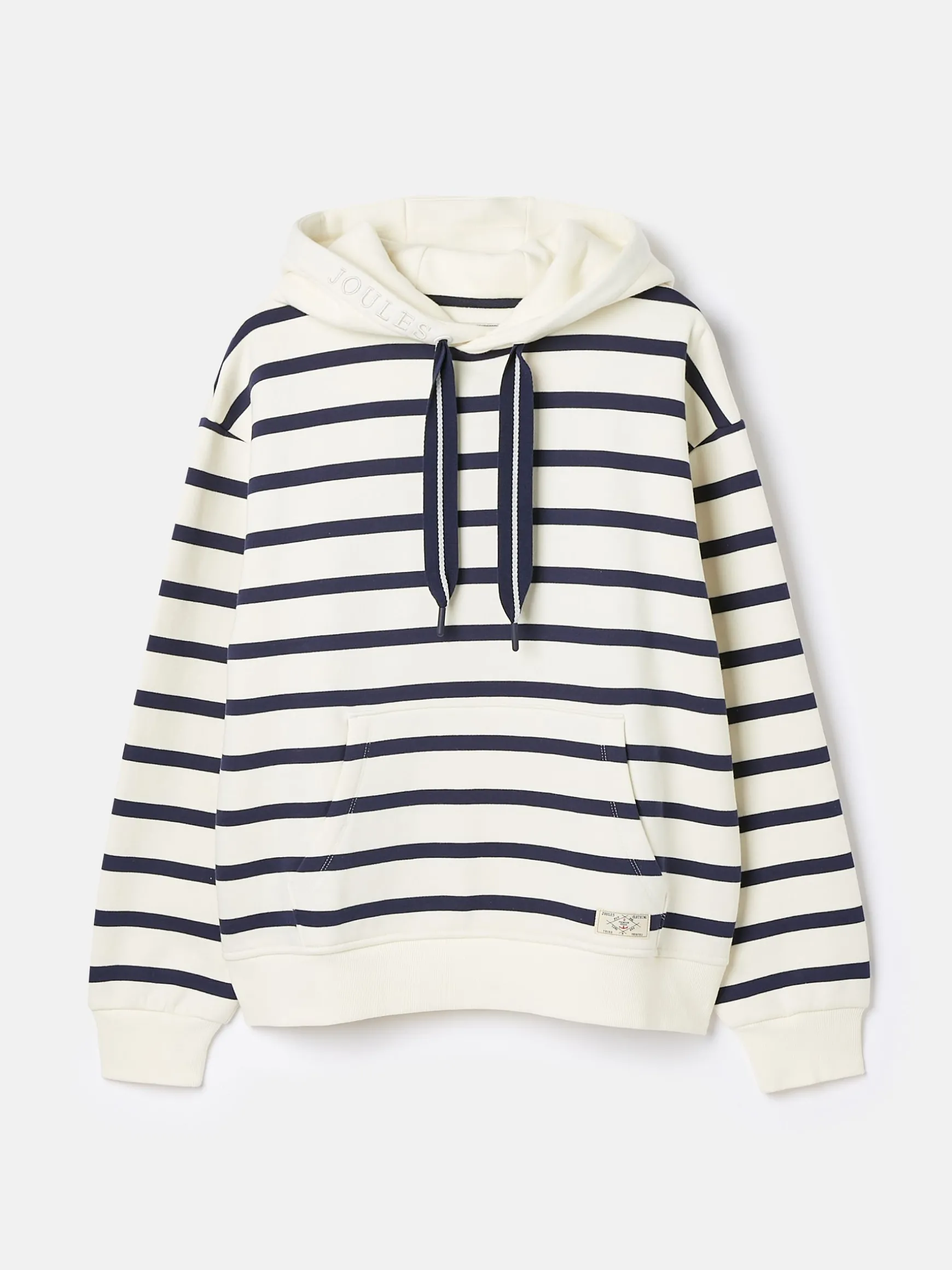 Milbourne Navy & White Striped Embroidered Hoodie