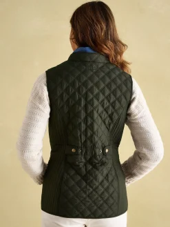 Minx Khaki Green Showerproof Diamond Quilted Gilet