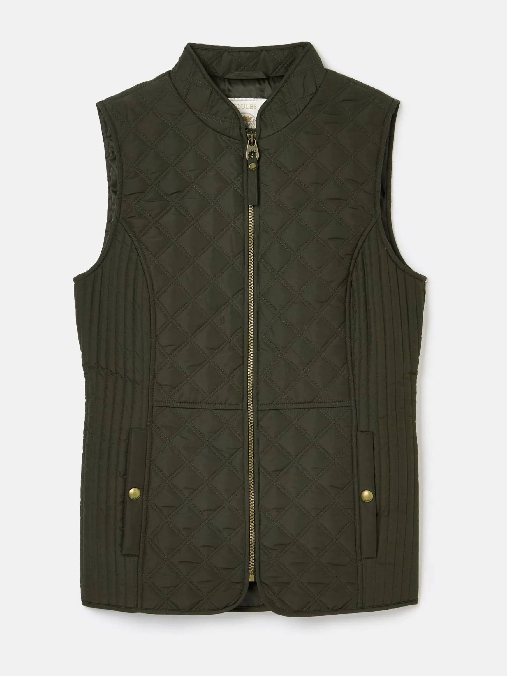 Minx Khaki Green Showerproof Diamond Quilted Gilet