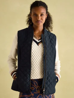 Minx Navy Blue Showerproof Diamond Quilted Gilet