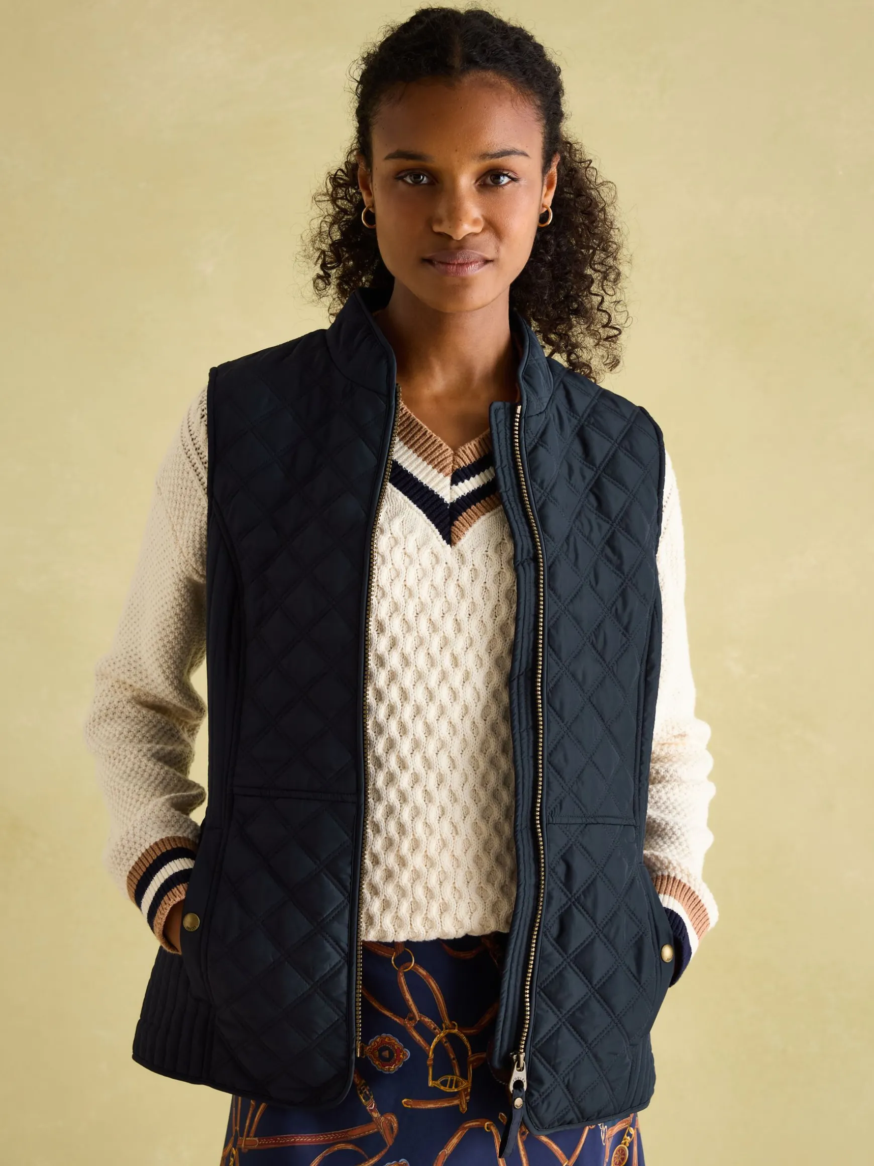 Minx Navy Blue Showerproof Diamond Quilted Gilet