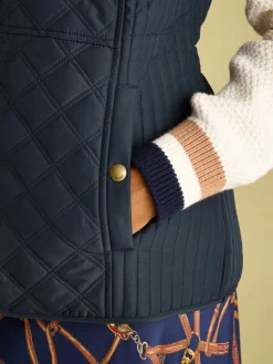 Minx Navy Blue Showerproof Diamond Quilted Gilet