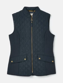 Minx Navy Blue Showerproof Diamond Quilted Gilet