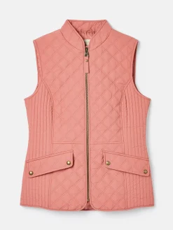 Minx Rose Pink Showerproof Diamond Quilted Gilet