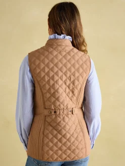 Minx Tan Showerproof Diamond Quilted Gilet