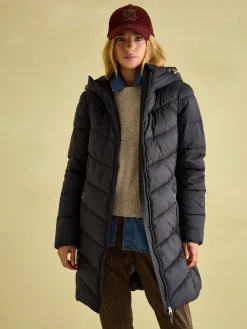 Moorsdale Black Mid Length Showerproof Padded Coat