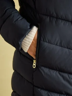 Moorsdale Navy Mid Length Showerproof Padded Coat