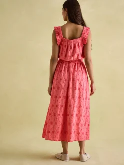 Nadia Coral Pink Broderie Sun Dress