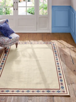 Natural Blenheim Cotton Border Rug