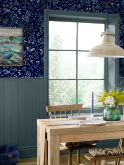 Navy Blue Holcombe Floral 10M Wallpaper