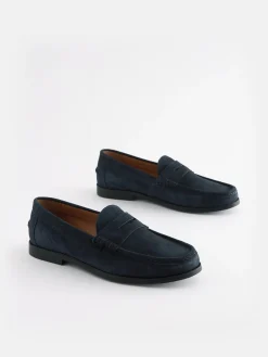 Navy Blue Penny Loafers