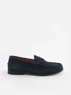 Navy Blue Penny Loafers