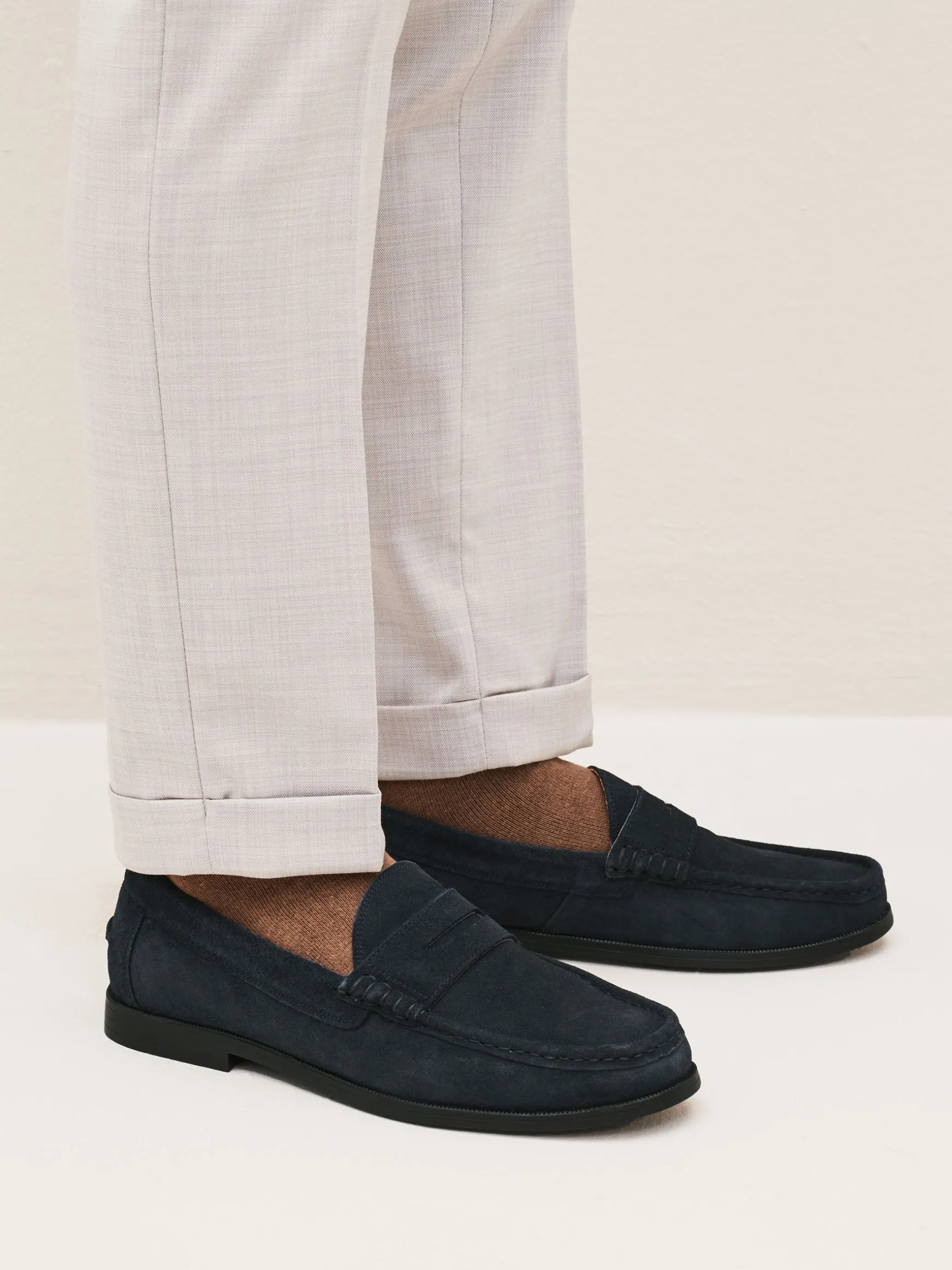 Navy Blue Penny Loafers