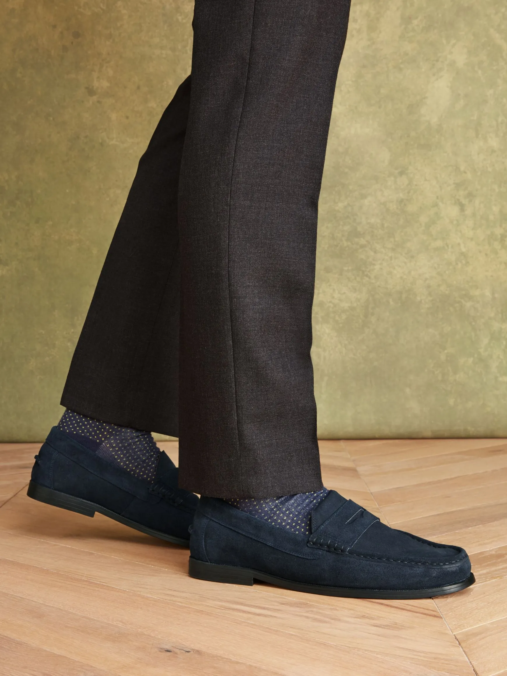 Navy Blue Penny Loafers