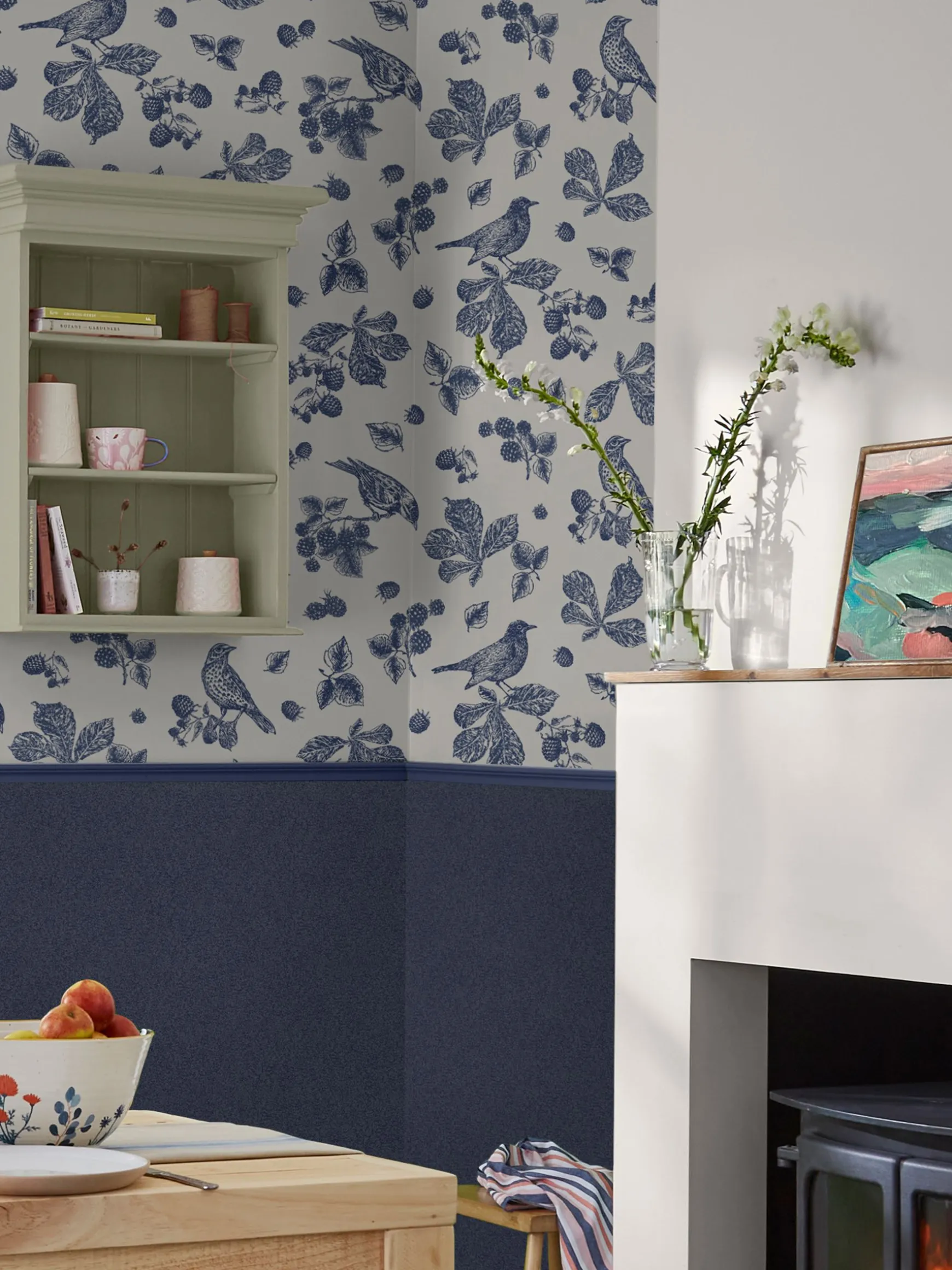 Navy Blue Plain 10M Wallpaper