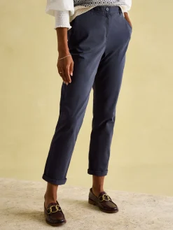 Navy Blue Slim Fit Chino Trousers
