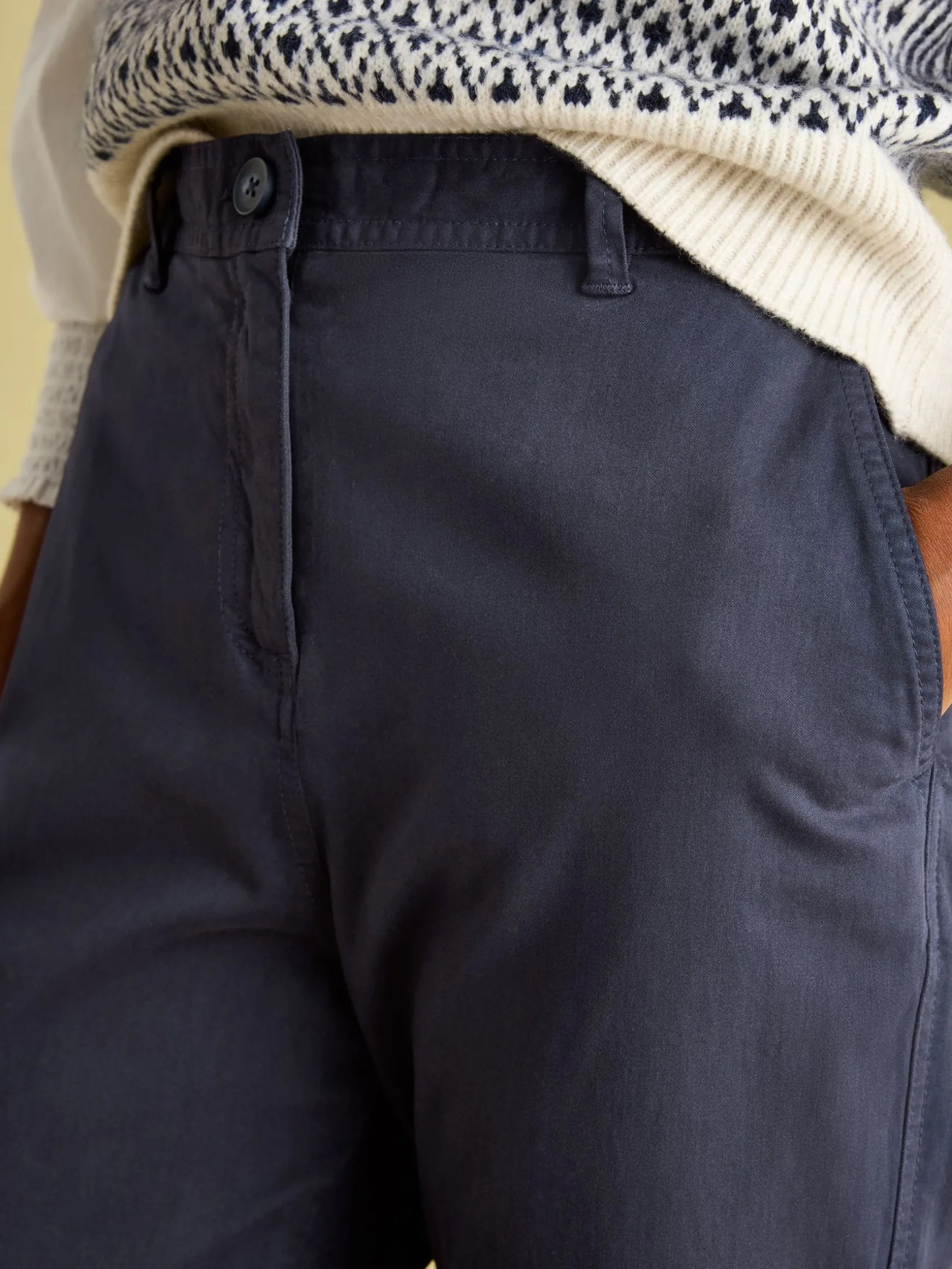 Navy Blue Slim Fit Chino Trousers