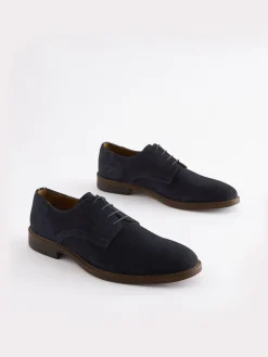 Navy Blue Suede Derby