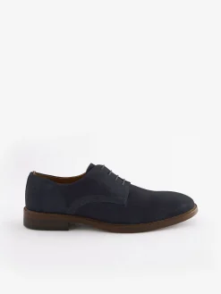 Navy Blue Suede Derby