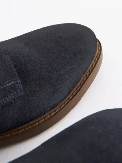 Navy Blue Suede Derby
