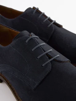 Navy Blue Suede Derby