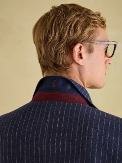 Navy Slim Fit Herringbone Suit Jacket