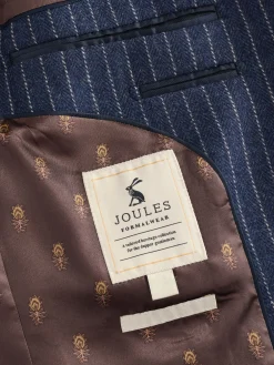 Navy Slim Fit Herringbone Suit Jacket