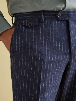Navy Slim Fit Pinstripe Suit Trousers